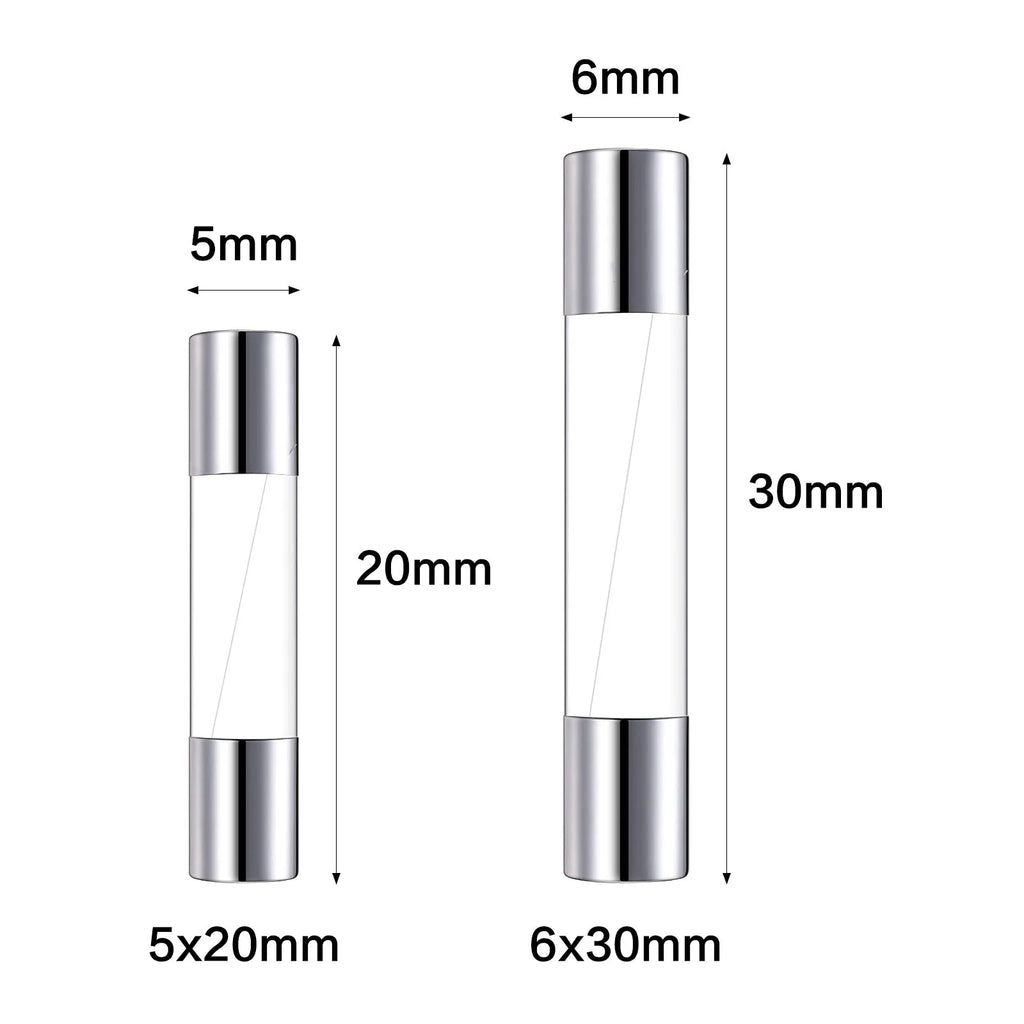 100/72pcs 5 20 6 30 Fast Melting Glass Tube Fuse Car Glass T