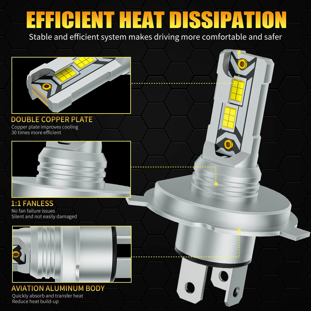 AILEO 2PCS 85W 18000Lm H4 Led Lights High Power For Car Head