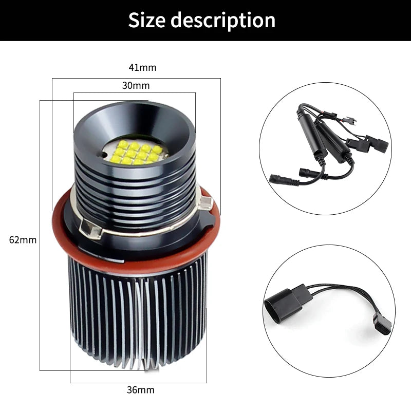 2pcs 160W For BMW E39 E53 E60 E61 E64 E65E66 E87 04-07 LED A