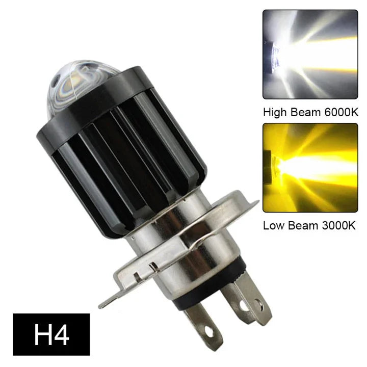 1pcs 12V High Quality H4/HS1 H6/BA20D 15W LED 6 COB Motorcycle Headlight Bulb 1200LM 6000K Hi/Lo Beam Light White Yellow Light