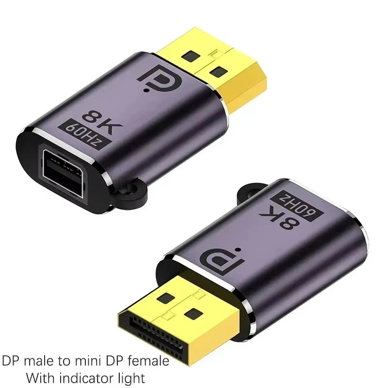 8K Mini DP Displayport 1.4 Adapter Converter 8K 60Hz 4K 144H