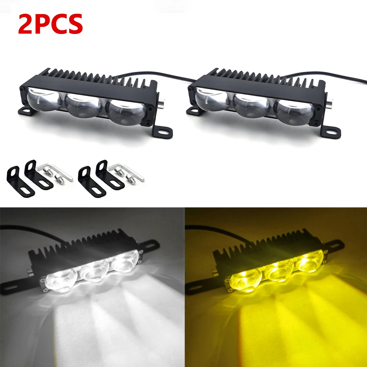 Mini LED Headlight Bumper Fog Lamps Projector Lens Car Grill Light Work Light Auxiliary Driving Lights for Car Motorcycle