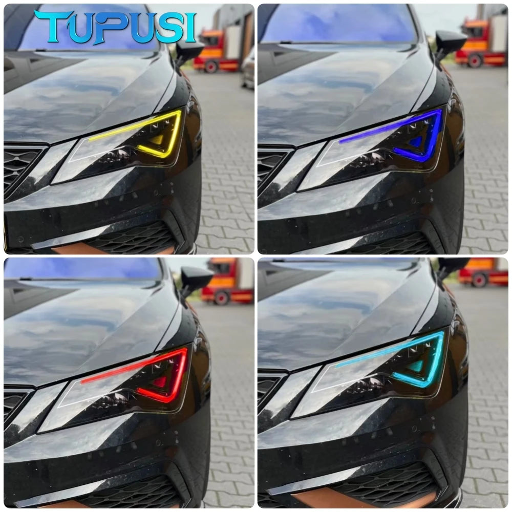 Angel Eyes DRL Boards 5F0941475A 5F0941476A LED Headlight Daytime Running Light CSL Blue Red for Seat