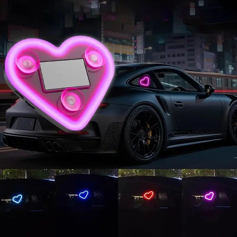 SEAMETAL Universal Car Solar Heart-shaped Light Car Window L