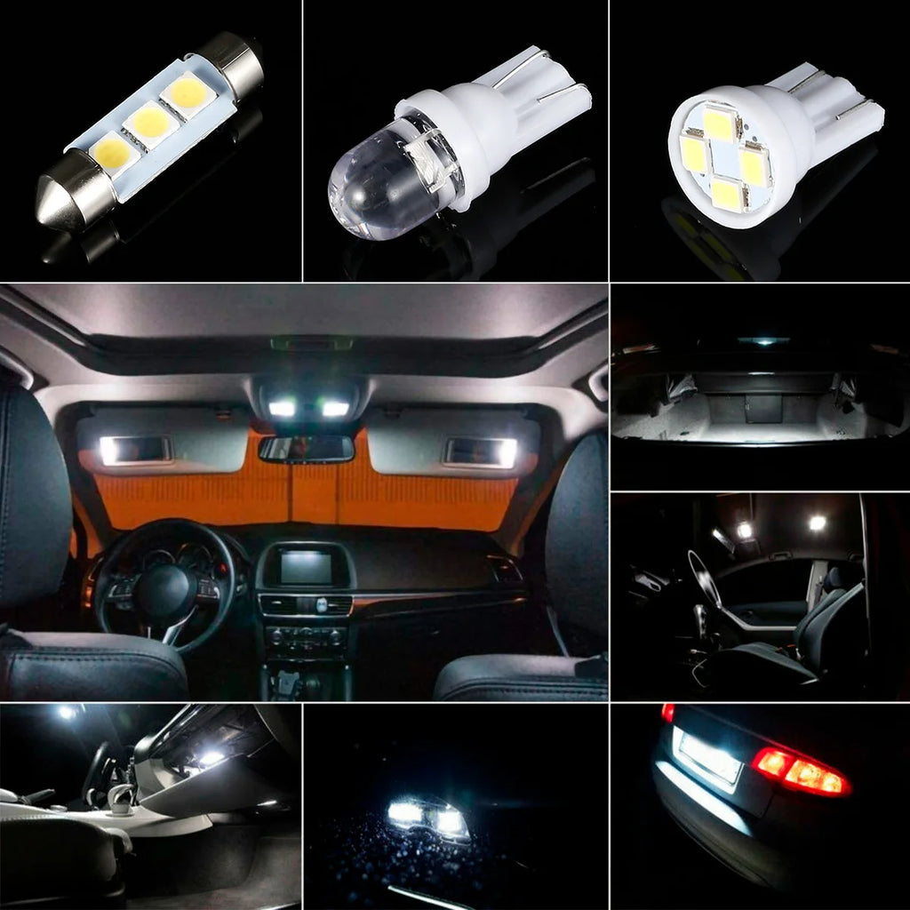 42Pcs LED Car Interior Lights T10 6000K SMD LED Replacement 