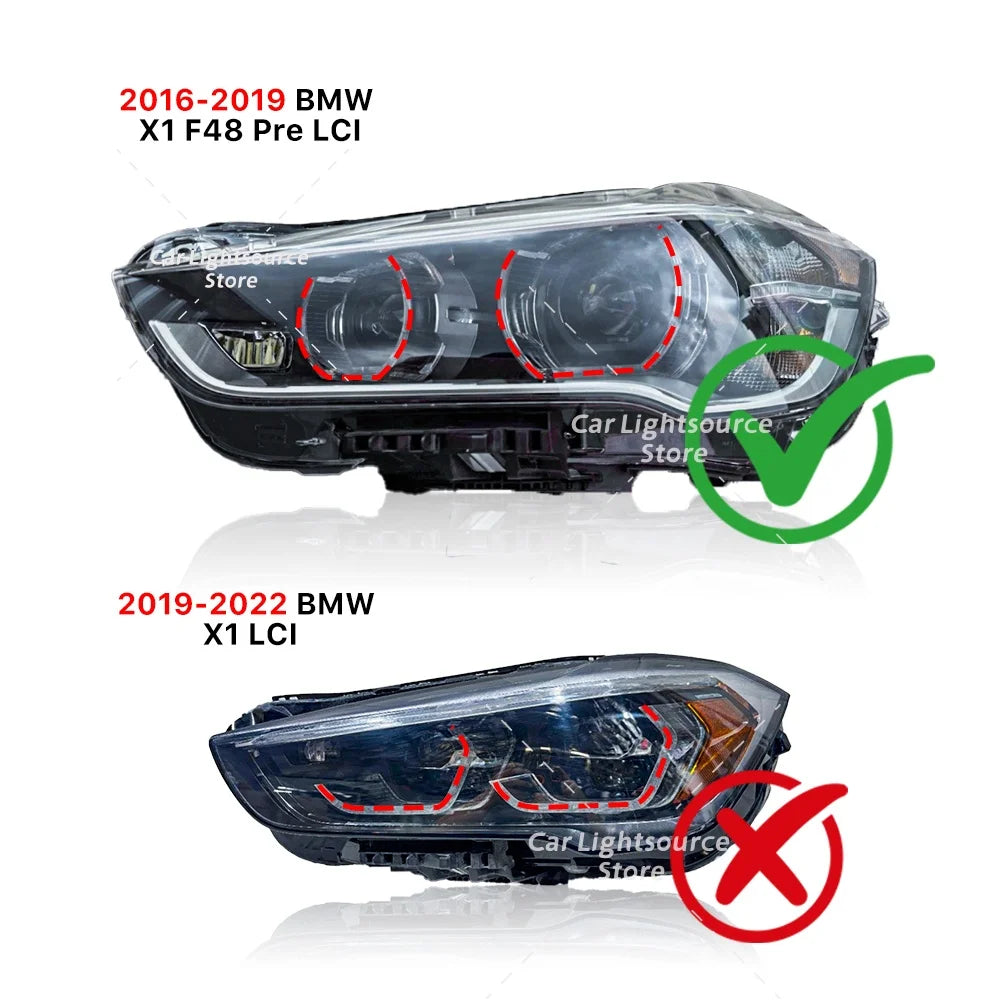 DRL LED Boards For BMW X1 F48 F49 2016-19 Headlight Tube Bar Angel Eye Light Guide Plate Daytime Running