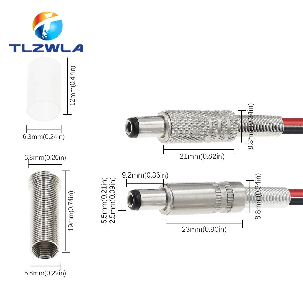 1PCS DC099 5.5 x 2.1mm 5.5 x 2.5mm DC Power Socket Threaded 
