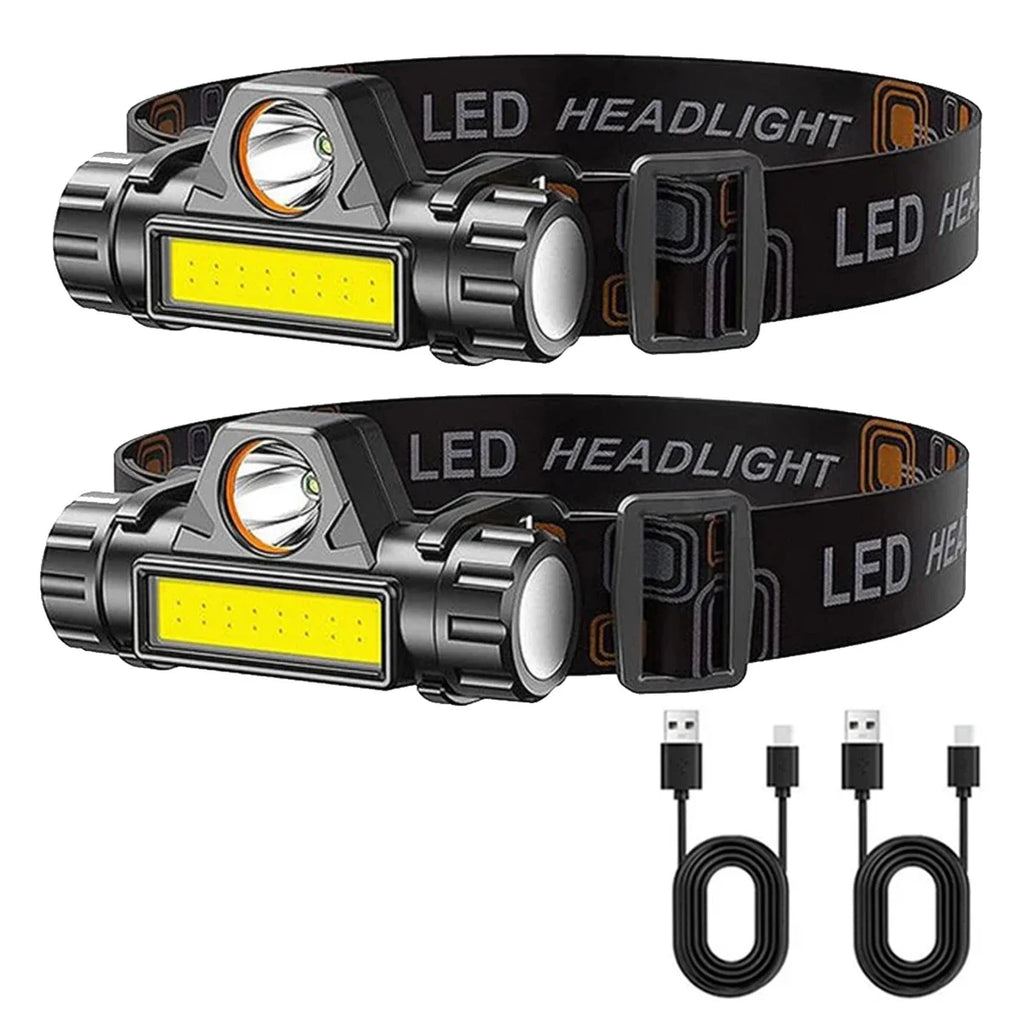 1-5PCS COB LED Headlamp Torch Rechargeable Headwear Flashlight Outdoor Waterproof Camping Fishing Lantern Headlight With Magnet
