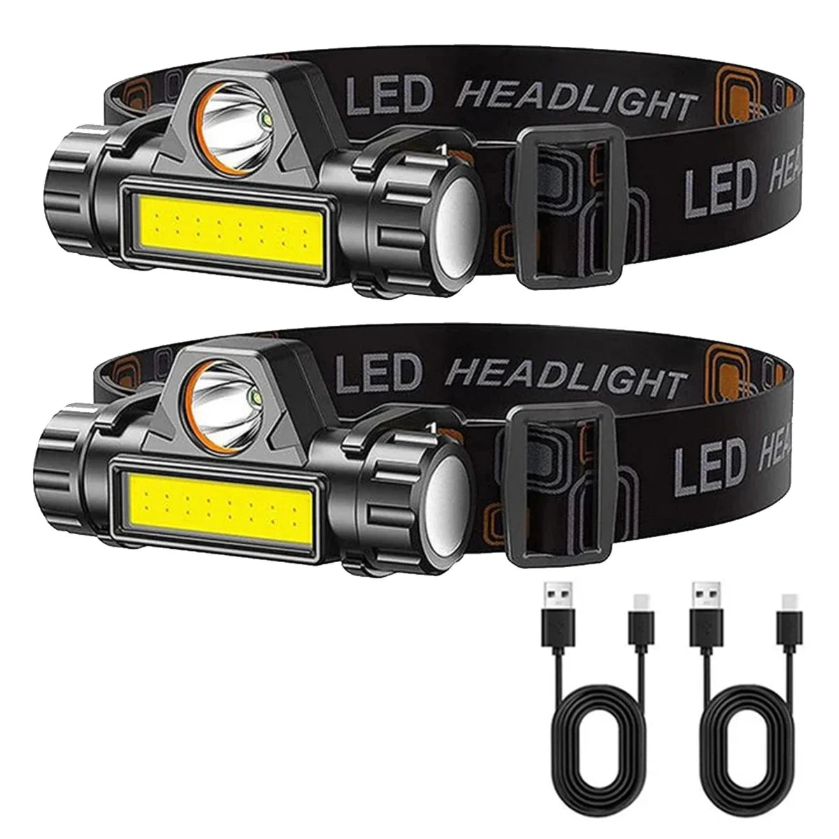 1-5PCS COB LED Headlamp Torch Rechargeable Headwear Flashlight Outdoor Waterproof Camping Fishing Lantern Headlight With Magnet