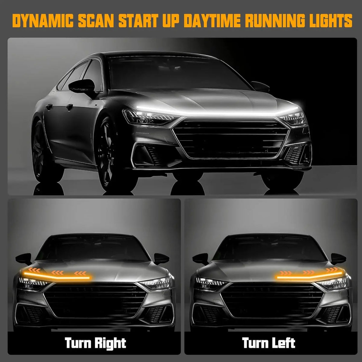 180cm LED Daytime Running Light Car Hood Decorative Lights D