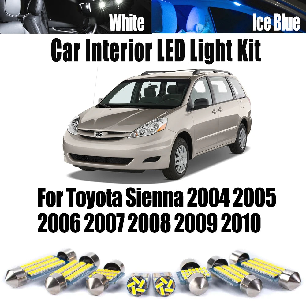 11-Piece LED Interior Light Kit for Toyota - Canbus Error-Free Interior Bulbs