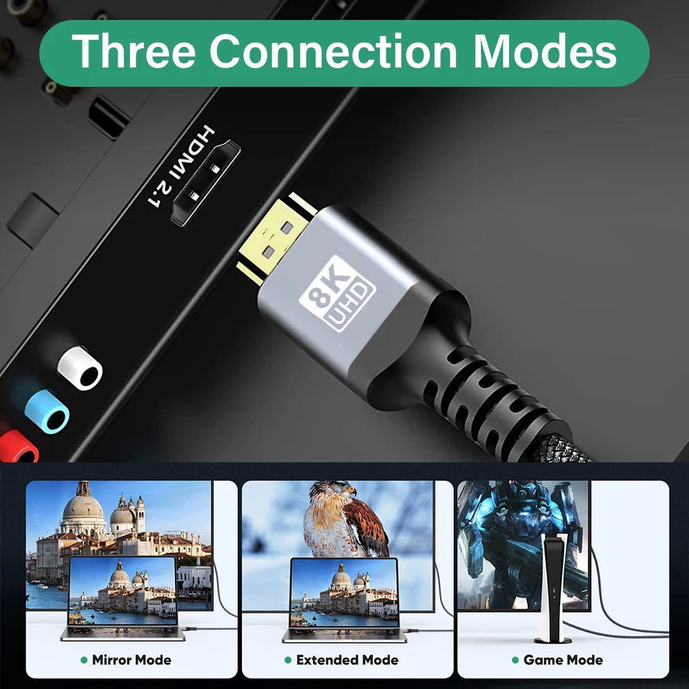 8K HDMI Cable High Speed 48Gbps HDMI 2.1 Ultra HD High Defin