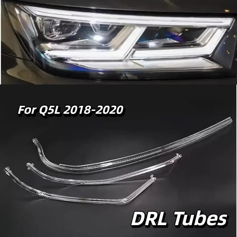 DRL Tube Headlight Guide Strip Daytime Running Lights Bar For Audi Q5L 2018 2019 2020 Car