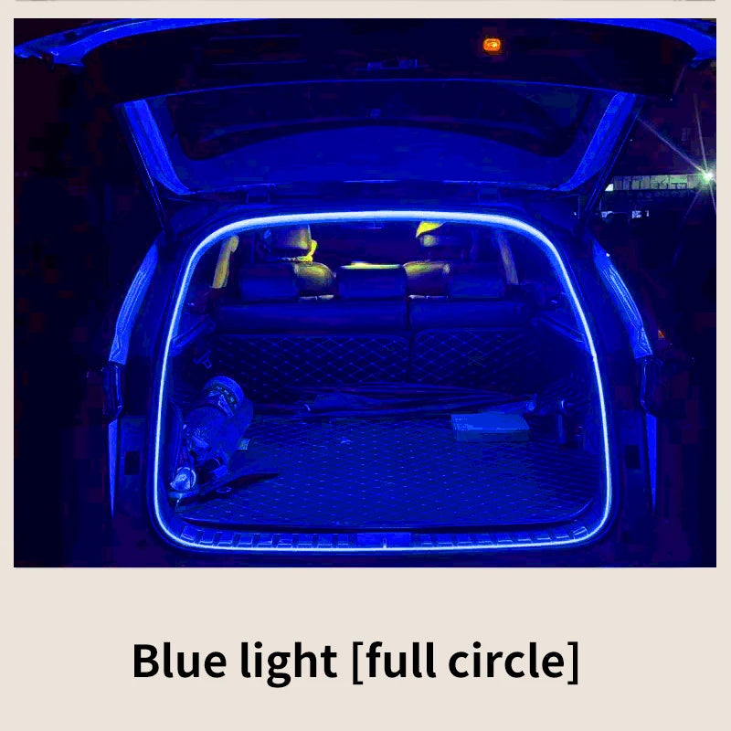 Car Trunk Led Light Strip Waterproof PVC Flexible Ambient Light Strip Automatic On/Off Hidden Installation Universal for SUV/MVP