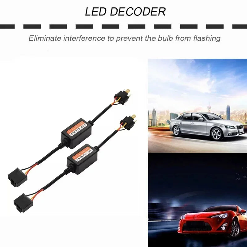 1/4PCS LED Car Headlight Bulbs Decoder No Error H4 H7 H11 90
