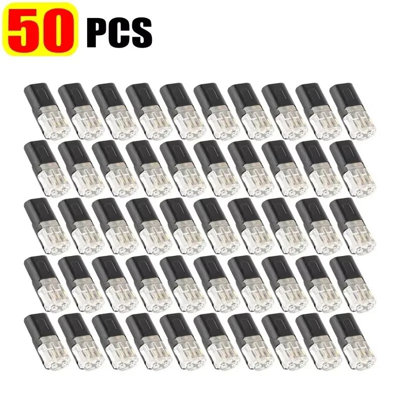 10/300pcs D2 Car Wire Connectors Quick Splice Crimp Terminal Double-Wire Plug-In Connector Electrical Wire Cable Connection Tool