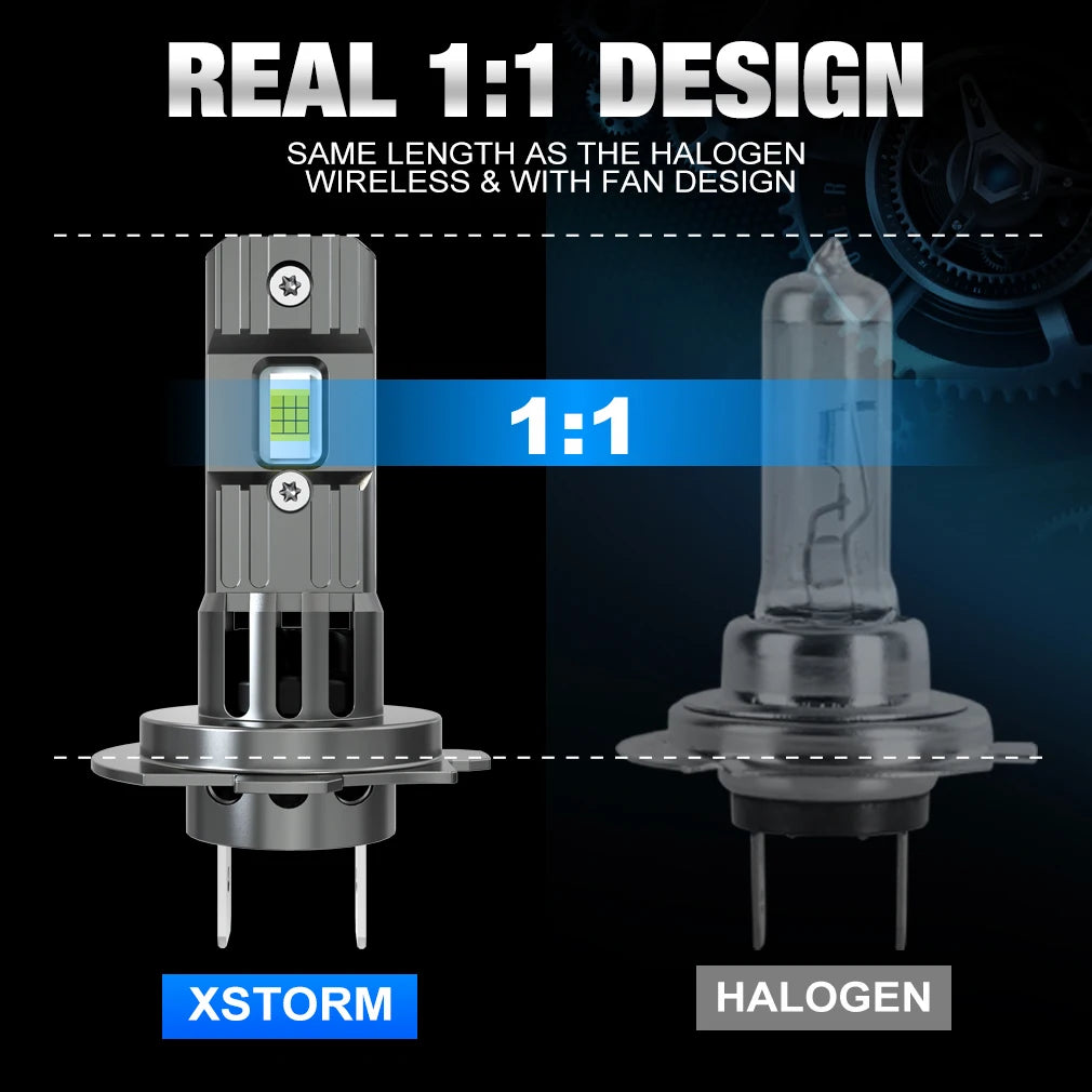 XSTORM H7 LED Headlight Kit Mini Bulb 100W 25000LM 6000K CSP
