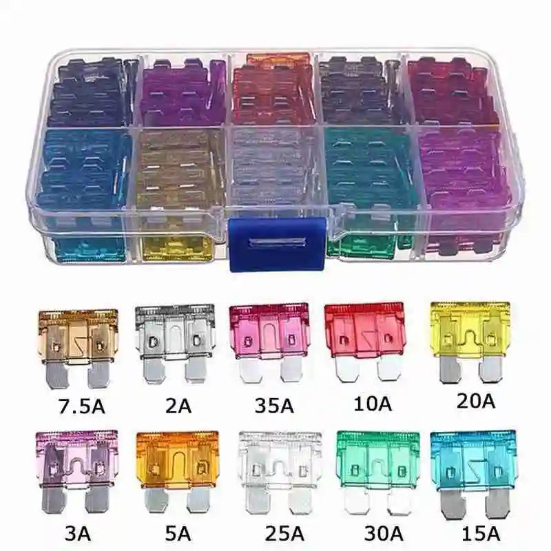 50/100Pcs Car Fuses Kit Assorted Auto Truck Standard Blade F