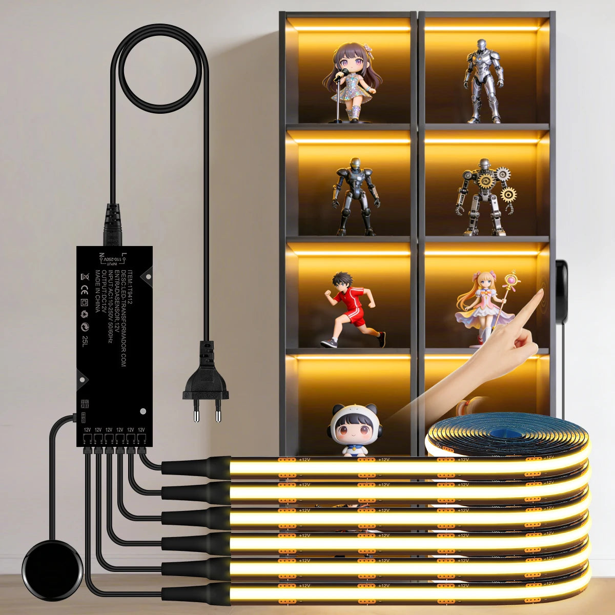 Smart Penetrable Wood COB LED Strip Touch Sensor Light 1-6 P