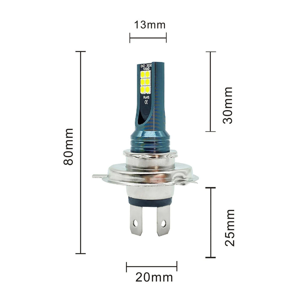 2Pcs LED H4 H7 Car Headlight Super Bright H16JP H8 H9 H11 90