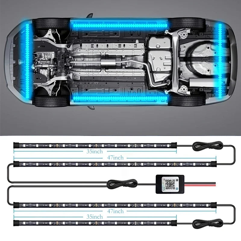 Car Underglow Neon Light Flexible LED Strip Underbody Remote