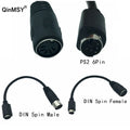 New PS2 DIN5 Male To MD6 Female Cable 0.15m For Keyboard Mou