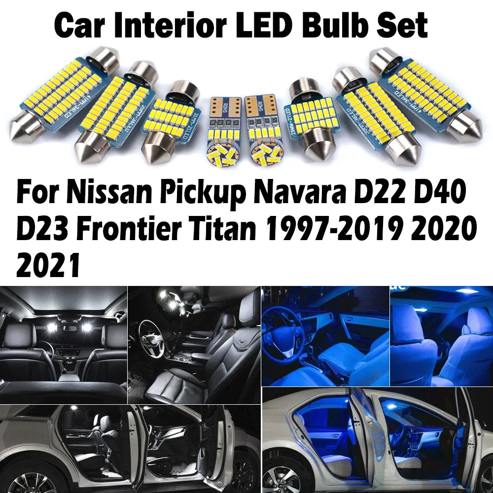Canbus LED Interior Map Dome Light Kit For Nissan Pickup Navara D22 D40 D23 Frontier Titan for Nissan D40 D23