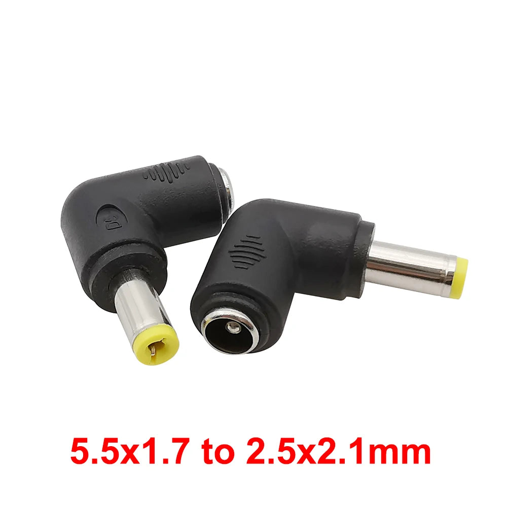 5/2/1Pcs Right Angle DC 5.5 x 2.1mm Female Jack to 3.5x1.35 4.0x1.7 4.8x1.7 5.5x2.1 5.5x2.5 6.3x3.0 6.0x4.4mm Male DC Connector