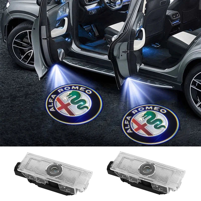 2PCS Led Car Door Ghost Light Laser Projector Welcome Lamp f