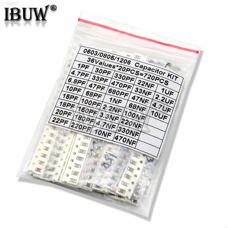 1pack 16/36/50Values 320PCS 720PCS 2500PCS 0603 0805 1206 SM