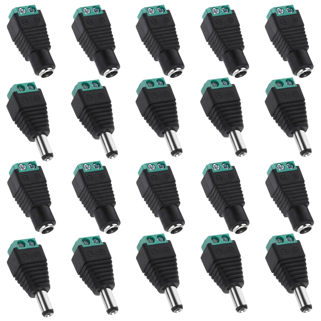 12V Male and Female Barrel Connectors 10 Pairs DC Power Jack