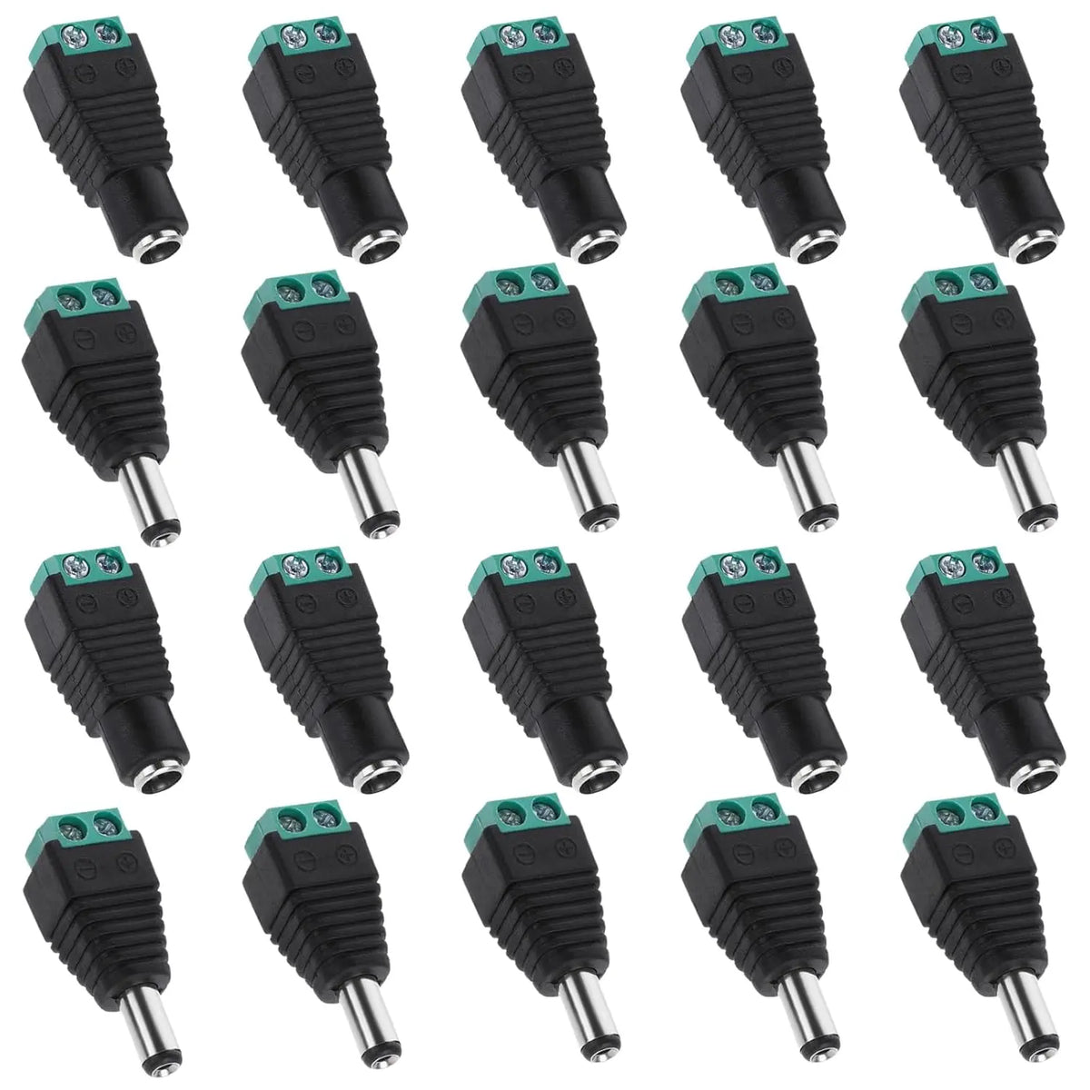 12V Male and Female Barrel Connectors 10 Pairs DC Power Jack