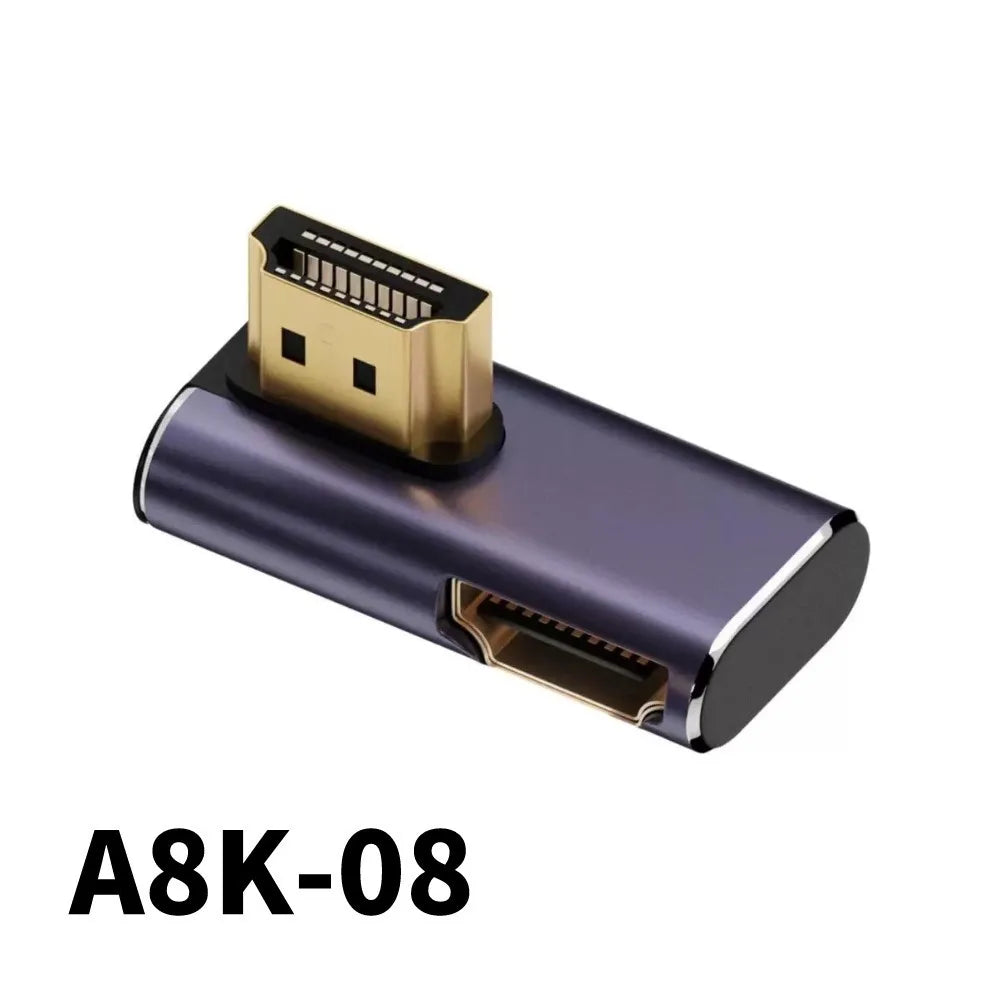 360 Degree Angled U-shaped L Converter Mini HDMI Male to HDMI-compatible 2.1V Female Extension 4K 5K 3D UHD 8K 60Hz Adapter