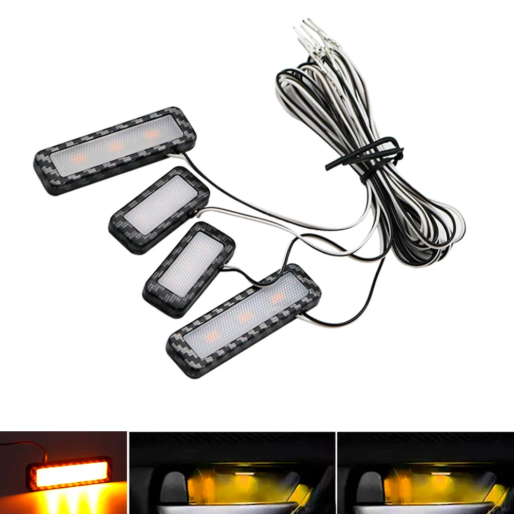 4Pcs Armrest Interior Door Handle Lighting Car Styling LED Car Inner Bowl Light Universal Auto Atmosphere Lamp Decorative Light