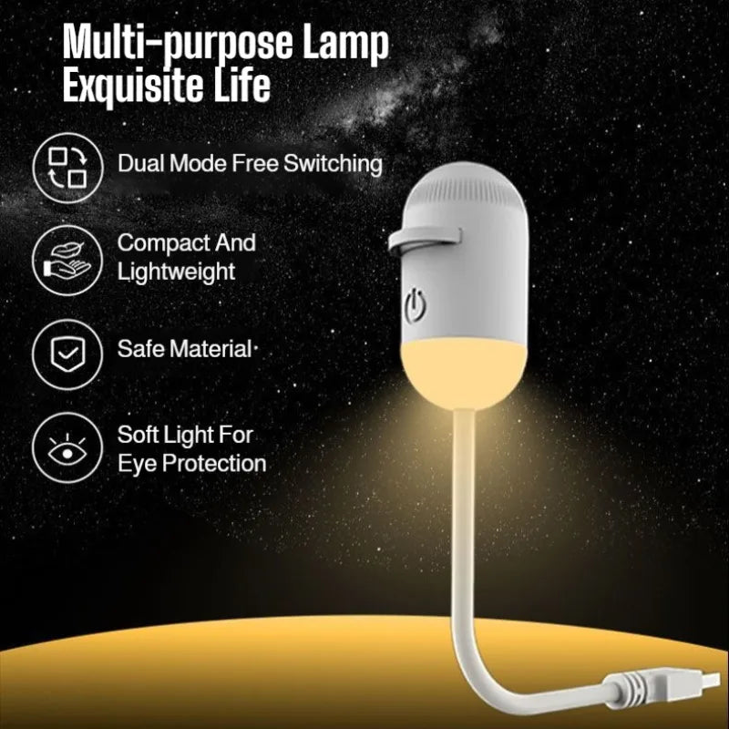 2-in-1 Mini Galaxy Star Projector Night Light USB 360 Rotati