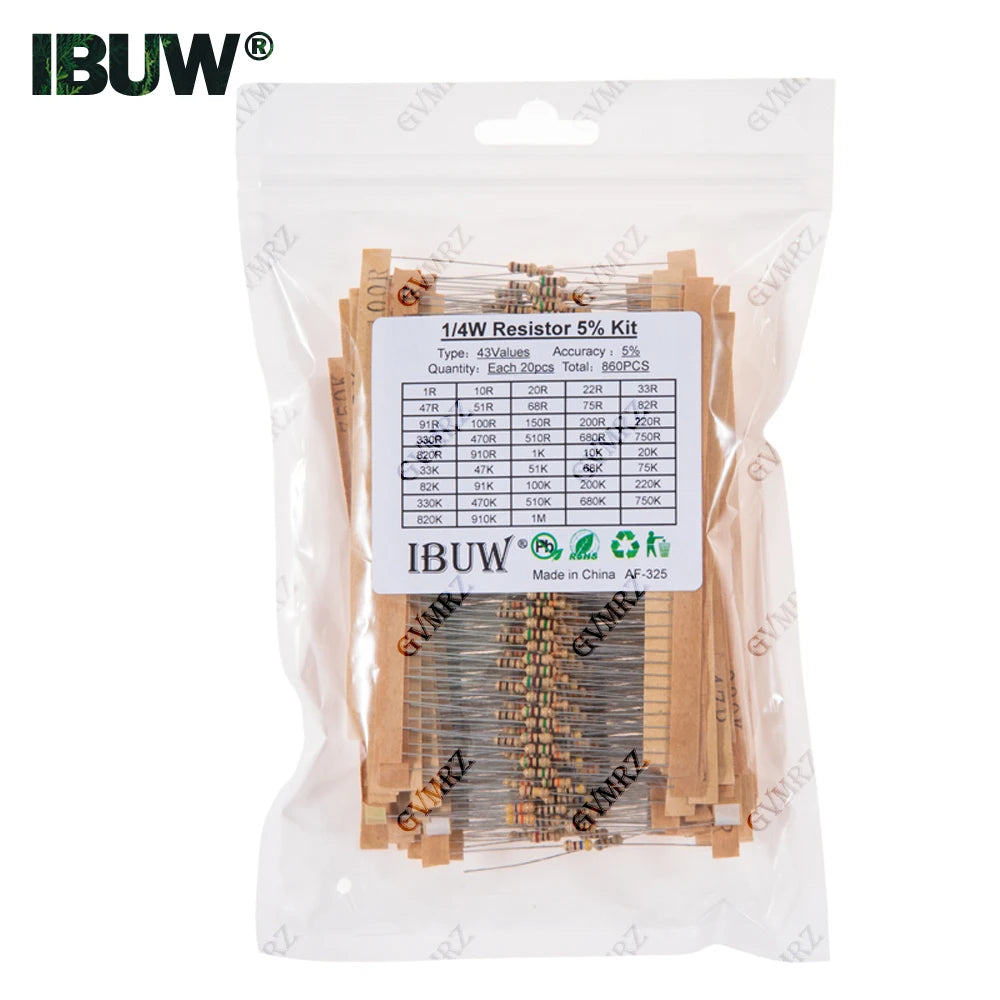 1/2W 1W 2W 3W Resistance 5% Carbon Film Resistor Assortment 