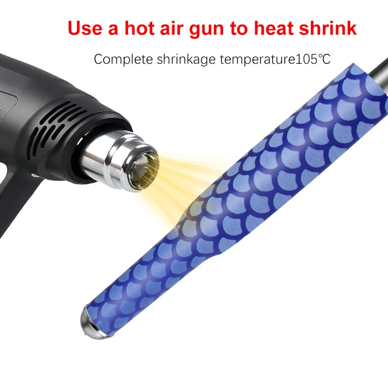 1m/pc Fish Scale Anti-slip Heat Shrink Tube Dia.15 45mm 2 1 