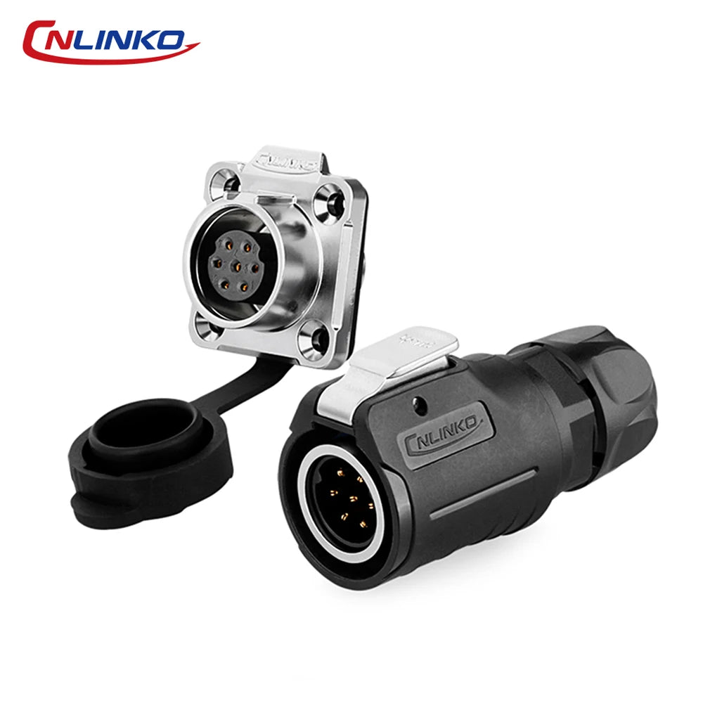 CNLINKO M16 Waterproof Electrical Connector 2/3/4/5/7/8/9 Pin Soldering Wire Aviation Connectors Panel Mounting Plastic+Metal
