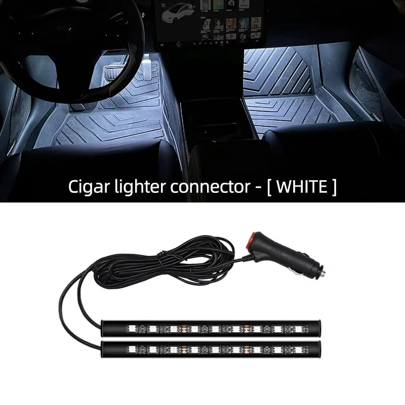 Car Neon Light Foot Light LED Interior Decoration Backlight Cigarette Lighter 5V USB Atmosphere Lamp Vehicle Accessories