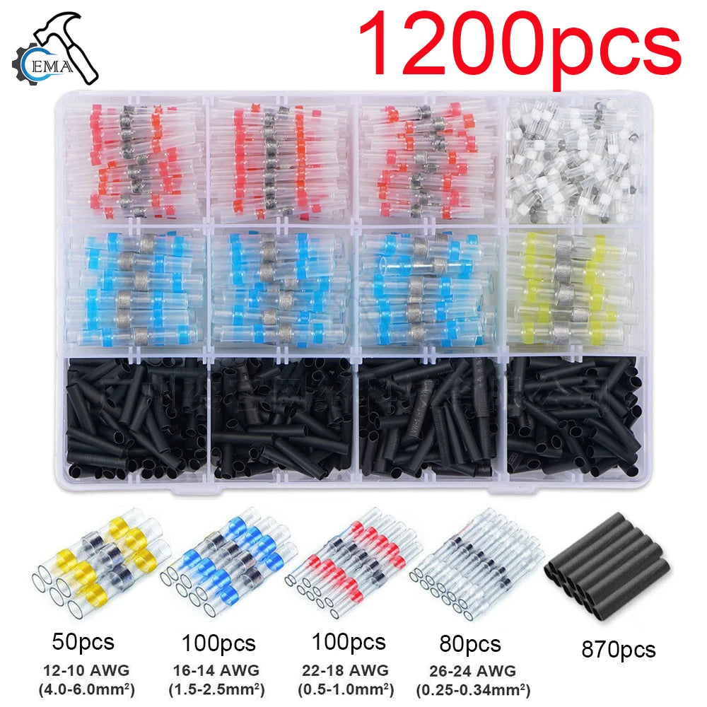 280/1200pcs Solder Sealed Wire Connectors Heat Shrink Solder