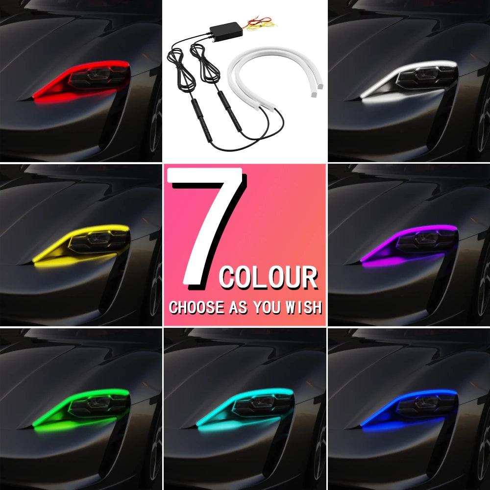 2PCS 30/45/60cm DRL Car LED Daytime Running Light APP Contro
