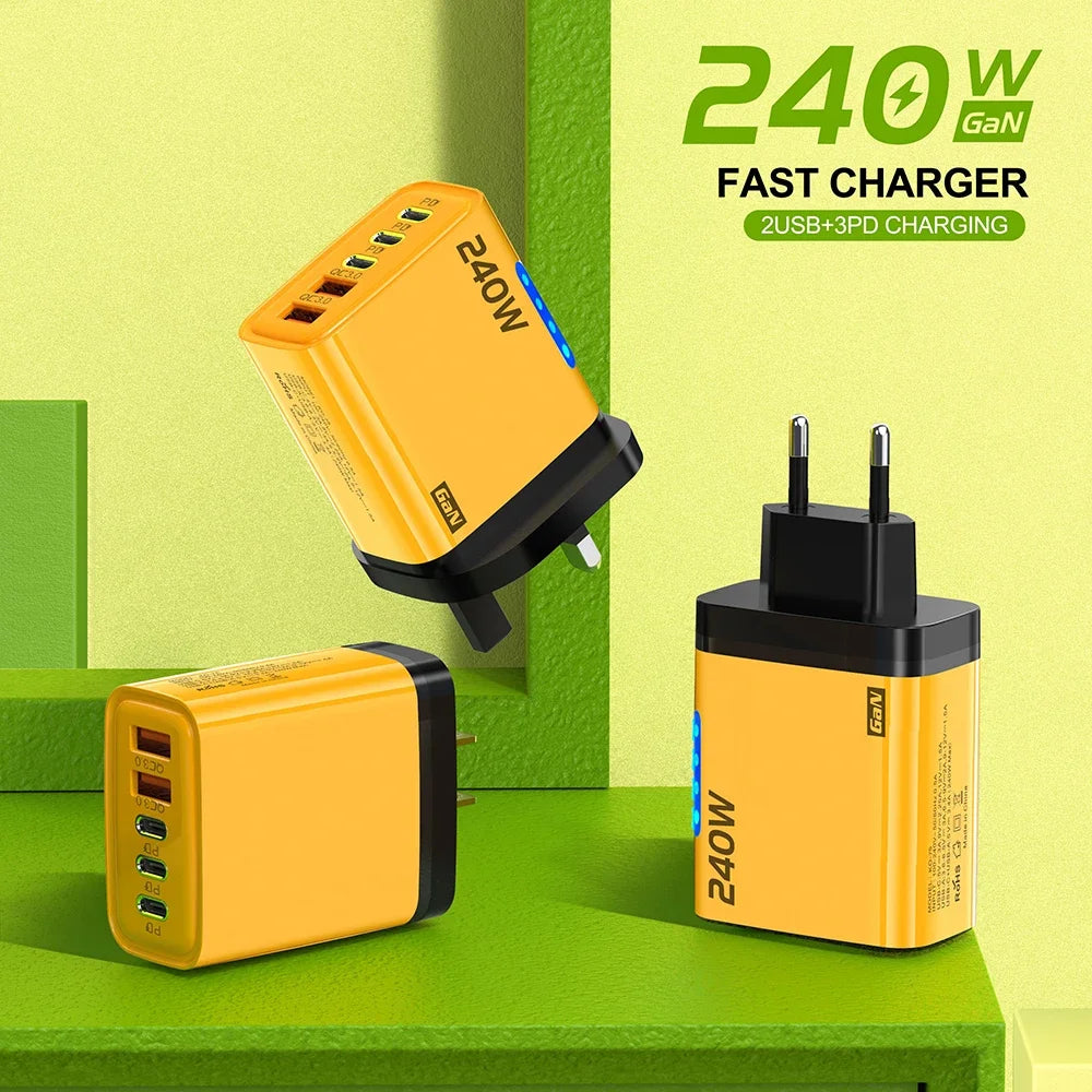 5 Ports USB C PD Charger Quick Charge 3.0 Type C USB Phone C