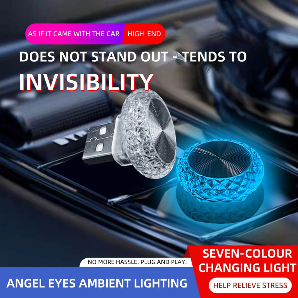 Mini USB LED Car Light Portable Plug Play Ambient Light Auto