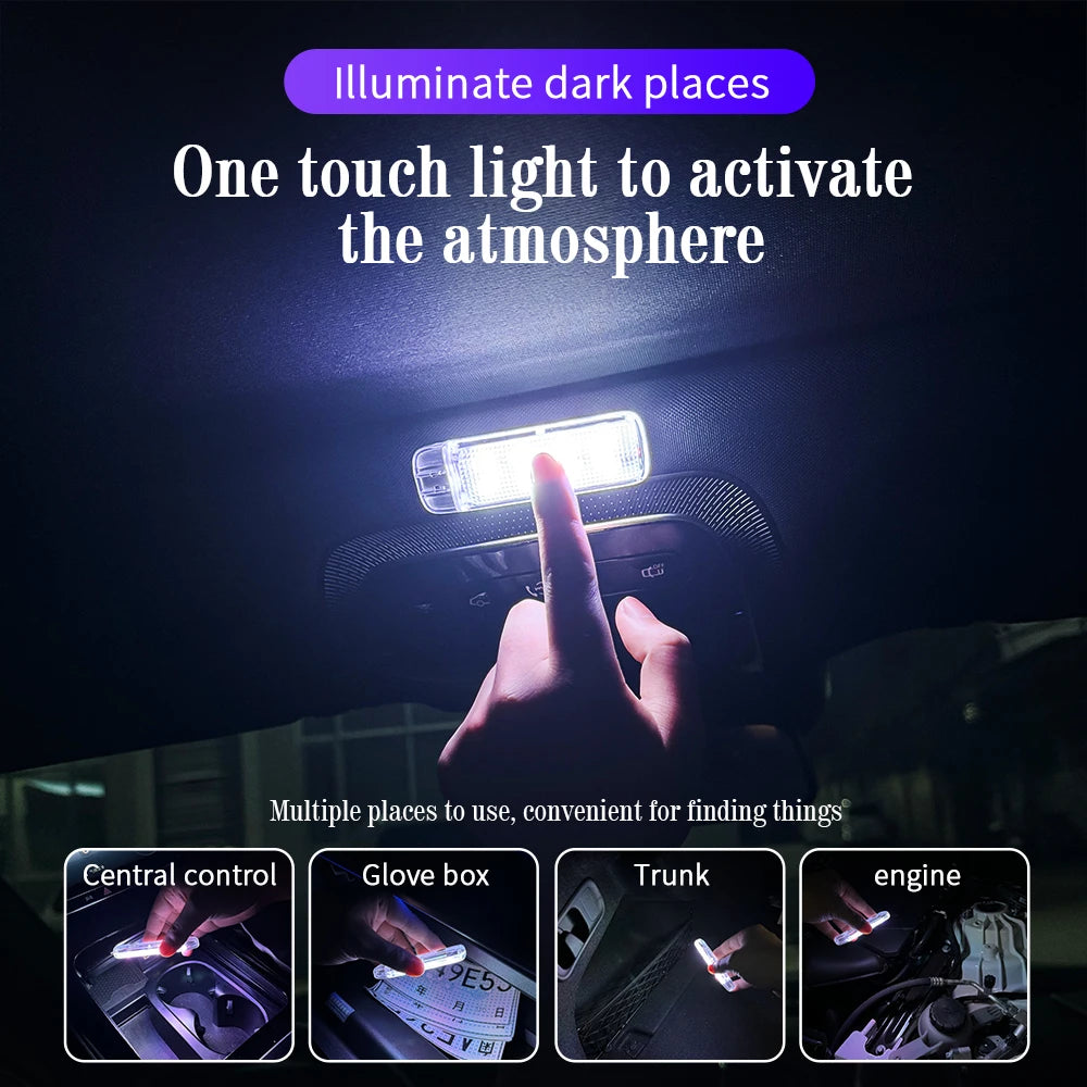 1/2/4pcs Upgrated Mini USB Touch LED Light Touch Control Car
