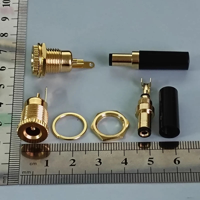 1/2PCS Gold Plated DC Power Socket Kit DC099 5.5 2.1mm 5.5 2