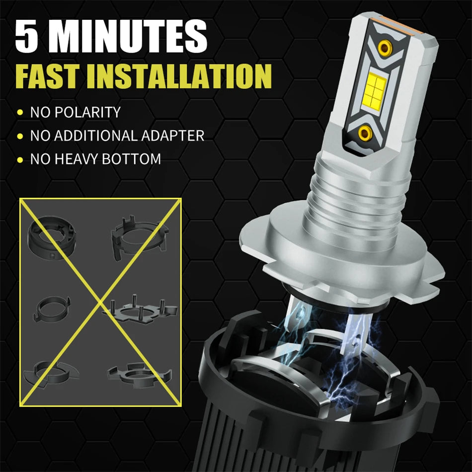 AILEO 2Pcs H7 Led Lights 18000Lm 85W CSP Headlight Bulb For 