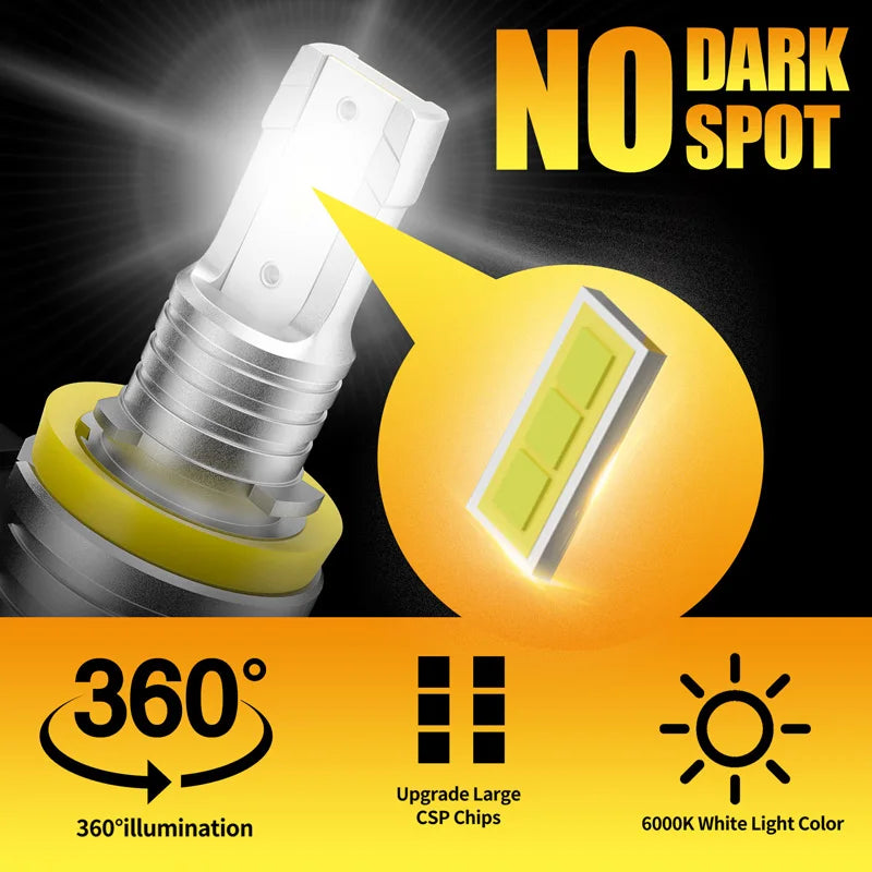 AILEO New 2 Pcs H8 H11 LED Headlight Bulbs 9005 HB3 9006 HB4