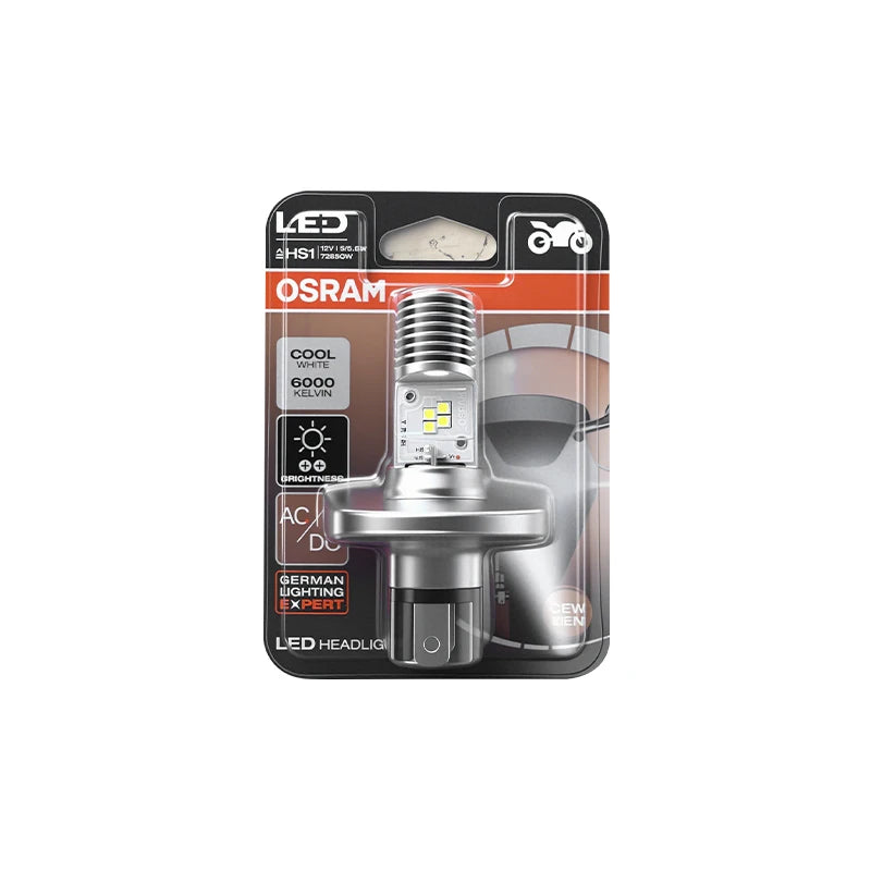 OSRAM Original Motorcycle HS1 LED Headlight Bulb DC AC 12V Universal HS1 High/Low Car Lamps 1 1 PX43T 7285CW 6000K White 1 Pc