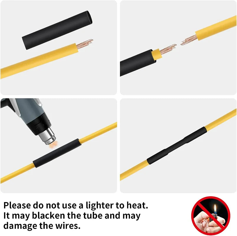 300Pcs Heat Shrink Tubing Kit Shrink Ratio 3 1 with Glue Wat