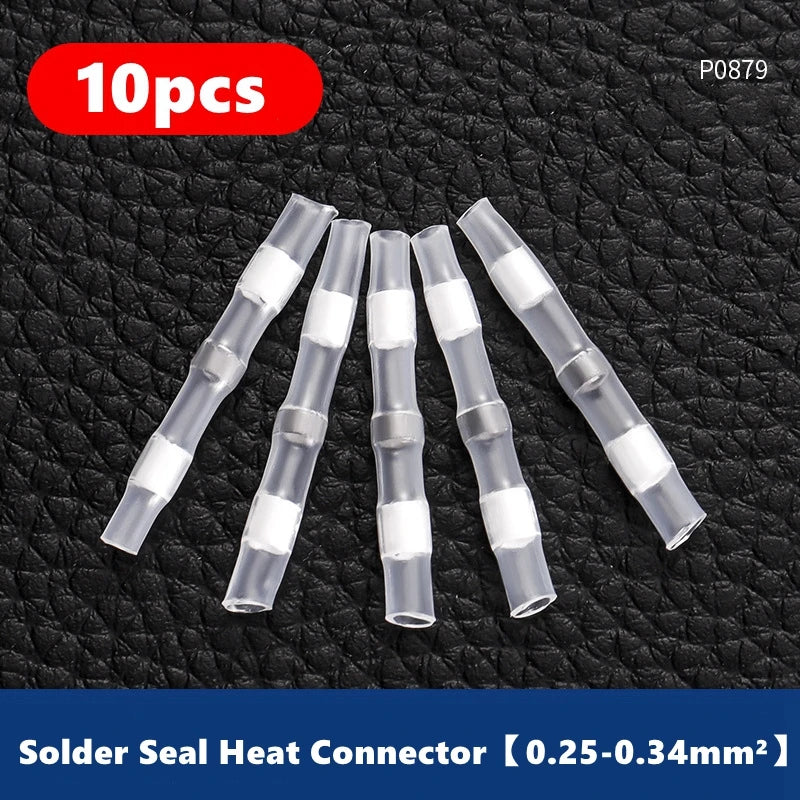 10/50/100 PCS Solder Seal Wire Butt Connectors Welding Ring Heat Shrink Terminal Waterproof Insulated Electrical Wire Terminals